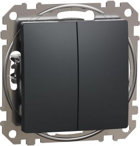 SEDNA Design Intrerupator cap scara dublu Conexiuni fara surub 10AX Antracit
