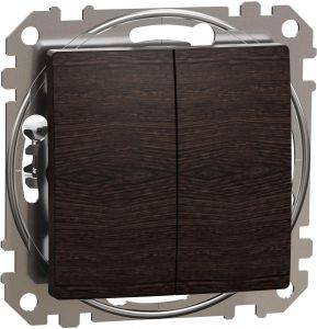 SEDNA Elements Intrerupator dublu Conexiuni fara surub 10AX Wenge