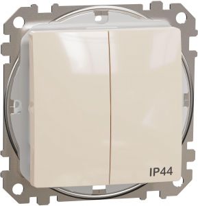 SEDNA Design Intrerupator dublu Conexiuni fara surub 10AX IP44 Bej
