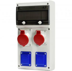 Tablou organizare santier precablat IP44 11 module 2x5P 16A + 4xSchuko