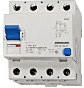 Întreruptor diferential 40A, 4-poli, 300mA, tip B