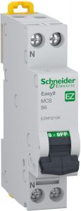 Easy9 Siguranta automata 4.5kA 1P+N B 6A EZ9P32106