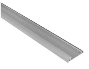 Profil oval pentru Led (Fara dispersor) Aluminiu H:9mm L:1m W:39mm Argintiu
