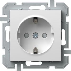 LOGIQ Priza simpla 2P+E Conexiuni fara surub Alb