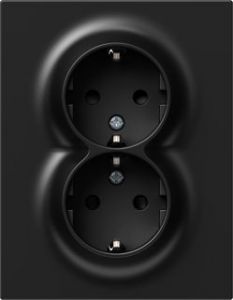 LOGIQ Priza dubla 2P+E 16A Negru