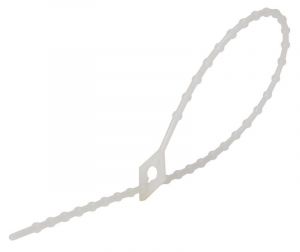Faşete tip perlă reutilizabile, natur 150×2mm, D=8-35mm, PE
