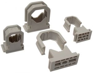 Clemă de fixare cablu şi tub, înseriabilă, gri d=19-26mm, PA6.6