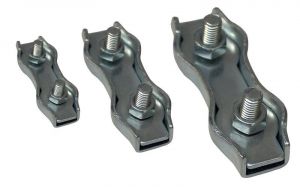 Clemă de strângere cablu, dublă, oţel d=5mm, M5