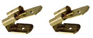 Fişă+mufă glisantă neizolată, alamă 6,3×0,8mm, 1-2,5mm2