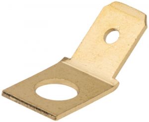 Fişă neizolată cu fixare prin şurub, alamă 6,3x0,8mm 45°, M4