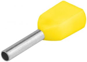 Tub de capăt dublu, izolat (PA6.6),cupru el. stanat, galben 2×6mm2, l=14 mm
