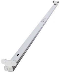 Corp de iluminat deschis, pt. tuburi luminoase T8, cu LED 230 VAC, max. 2×22 W, 1200 mm, 2×G13