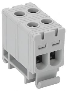 Clemă de derivaţie, fixare pe șină, gri 1.5-16mm2, max. 1000VAC, 1500VDC, max.85A