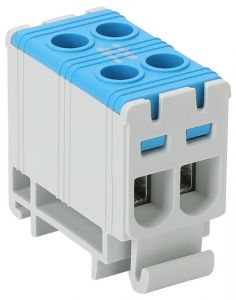 Clemă de derivaţie, fixare pe șină, albastră 1.5-16mm2, max. 1000VAC, 1500VDC, max.85A