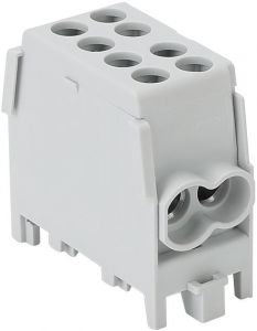 Clemă derivaţie, fixare peșină, gri 2.5-25mm2, max. 1000VAC/DC, max.101A