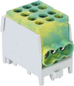 Clemă derivaţie, fixare peșină, verde-galben 2.5-25mm2, max. 1000VAC/DC, max.101A