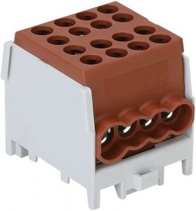 Clemă derivaţie, fixare peșină, maro 2.5-25mm2, max. 1000VAC/DC, max.101A