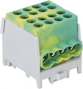 Clemă derivaţie, fixare peșină, verde-galben 2.5-25mm2, max. 1000VAC/DC, max.101A