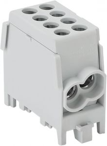 Clemă derivaţie, fixare peșină, gri 2.5-25mm2, max. 1000VAC/DC, max.101A