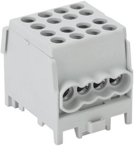 Clemă derivaţie, fixare peșină, gri 2.5-25mm2, max. 1000VAC/DC, max.101A