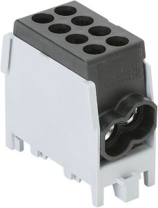 Clemă derivaţie, fixare peșină, negru 2.5-25mm2, max. 1000VAC/DC, max.101A