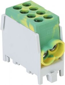 Clemă derivaţie, fixare peșină, verde-galben 2.5-25mm2, max. 1000VAC/DC, max.101A