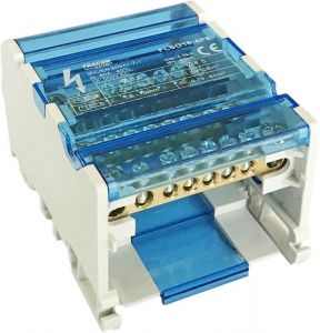 Distribuitor modular cu capaccare se poate deschide 1×16(10) mm2 / 5×10(6) mm2, 500VAC/DC, 80A