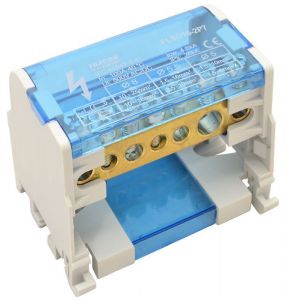 Distribuitor modular cu capaccare se poate deschide 1×25(25)mm2 / 3×10(6)mm2, 3×16(10)mm2, 500VAC/DC, 100A