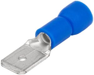 Fişă glisantă izolată, alamă, albastru 6,3×0,8mm, 2,5mm2