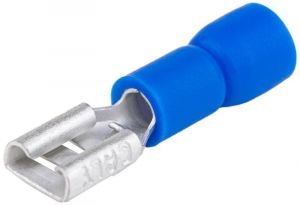 Mufă glisantă izolată, alamă, albastru 4,8×0,8mm, 2,5mm2
