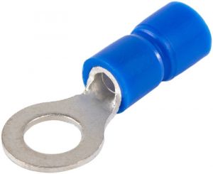 Papuc inelar izolat, cupru electrolitic stanat, albastru 2,5mm2, M4, (d1=2,3mm, d2=4,4mm),PVC
