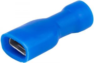 Mufă glisantă complet izolată , alamă stanată, albastru 2,5mm2, 2,8×0,5 mm