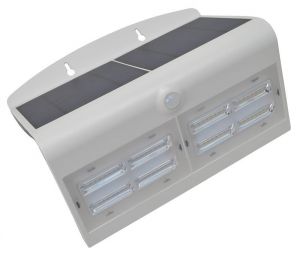 CIL de perete LED, panou fotovoltaic,detector mișcare, alb 6,8 W, 4000 K, 800 lm, IP65, 3,7 V, 4 Ah