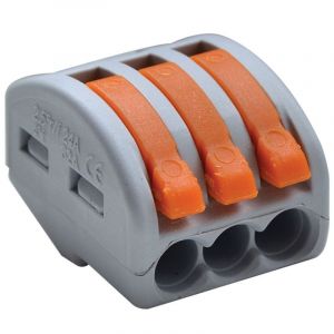 Clemă de legături fără şurub,care poate fi deschisă 0,75-4mm2, 32A, 400VAC 3P