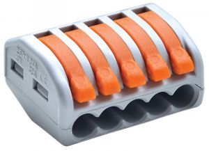 Clemă de legături fără şurub,care poate fi deschisă 0,75-4mm2, 32A, 400VAC 5P
