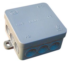 Doză de legături flexibilă, pe tencuială, gri 75×75×40mm, IP54
