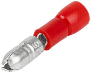 Fişă cilindrică izolată, cupru electrolitic, roşu 1,5mm2, (d1=1,7mm, d2=4mm), PVC