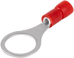 Papuc inelar izolat, cupru electrolitic stanat, roşu 1,5mm2, M8, (d1=1,7mm, d2=8,4mm), PVC
