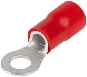 Papuc inelar izolat, cupru electrolitic stanat, roşu 10mm2, M6, (d1=4,5mm, d2=6,4mm),PVC