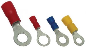 Papuc inelar izolat, cupru electrolitic stanat, roşu 35mm2, M12, (d1=9,4mm, d2=13mm),PVC