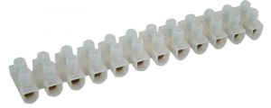 Cleme şir flexibile cu lamele, profil H,12 poli, natur 4mm2, 450VAC, 25A, PP