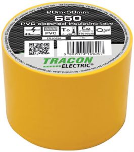Bandă izolatoare, galbenă 20m×50mm, PVC, 0-90°C, 40kV/mm