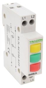 Lampă de semnalizare modulară cu LED, galben, verde, roşu 3×230V AC
