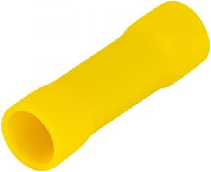 Mufă izolată, cupru electrolitic stanat, galben 6mm2, (L=27mm, d1=3,9mm), PVC