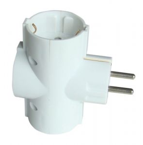 Derivaţie multiple de priză, normal, albă 3×SHUKO, max.16A, 250V
