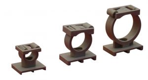 Clemă cu blocare pt.cabluri şi ţevi, gri închis d=32mm, PA6.6