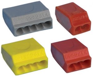 Clemă de legături fără şurub, galben 4×(0,75-2,5mm2) 450VAC, max. 16A