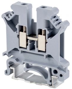Clemă şir industrială de fază, cu şurub, pe şină, gri 0,2-4mm2, 800VAC, 41A