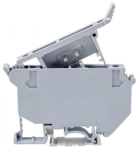 Clemă şir ind. cu siguranţă,cu şurub, pe şină, gri 800V 6.3A 0.5-6 mm2
