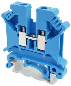 Clemă şir industrială de nul, cu şurub, pe şină, albastru 0,2-4mm2, 800VAC, 41A